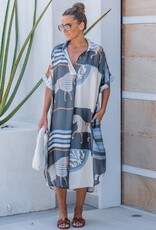 Lavender J Silk SS Horse Print Dress