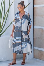 Lavender J Silk SS Horse Print Dress