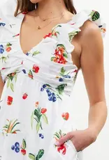 Printed Poplin V-Neck Maxi Dress