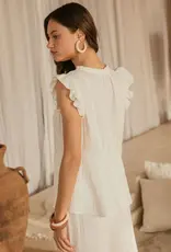 Ruffle Keyhole Neck Top