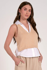 Two Sweater V-Neck Layered Vest