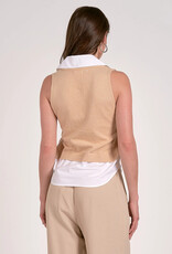 Two Sweater V-Neck Layered Vest