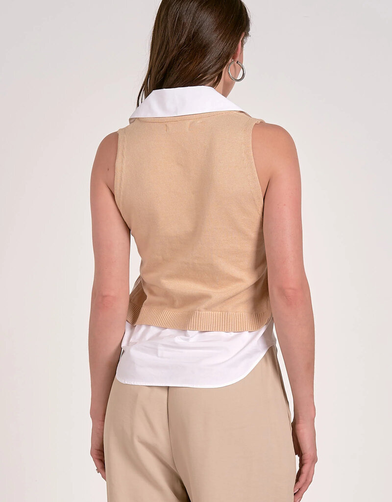 Two Sweater V-Neck Layered Vest