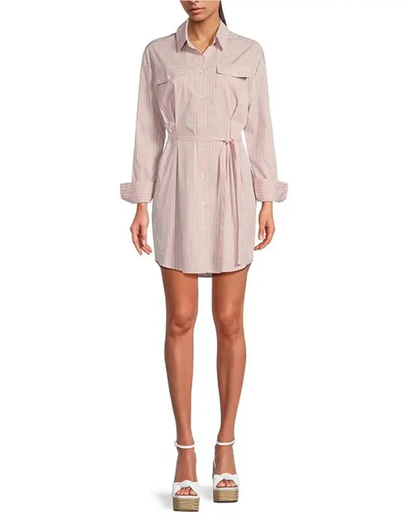LS Belted Shirt Dress