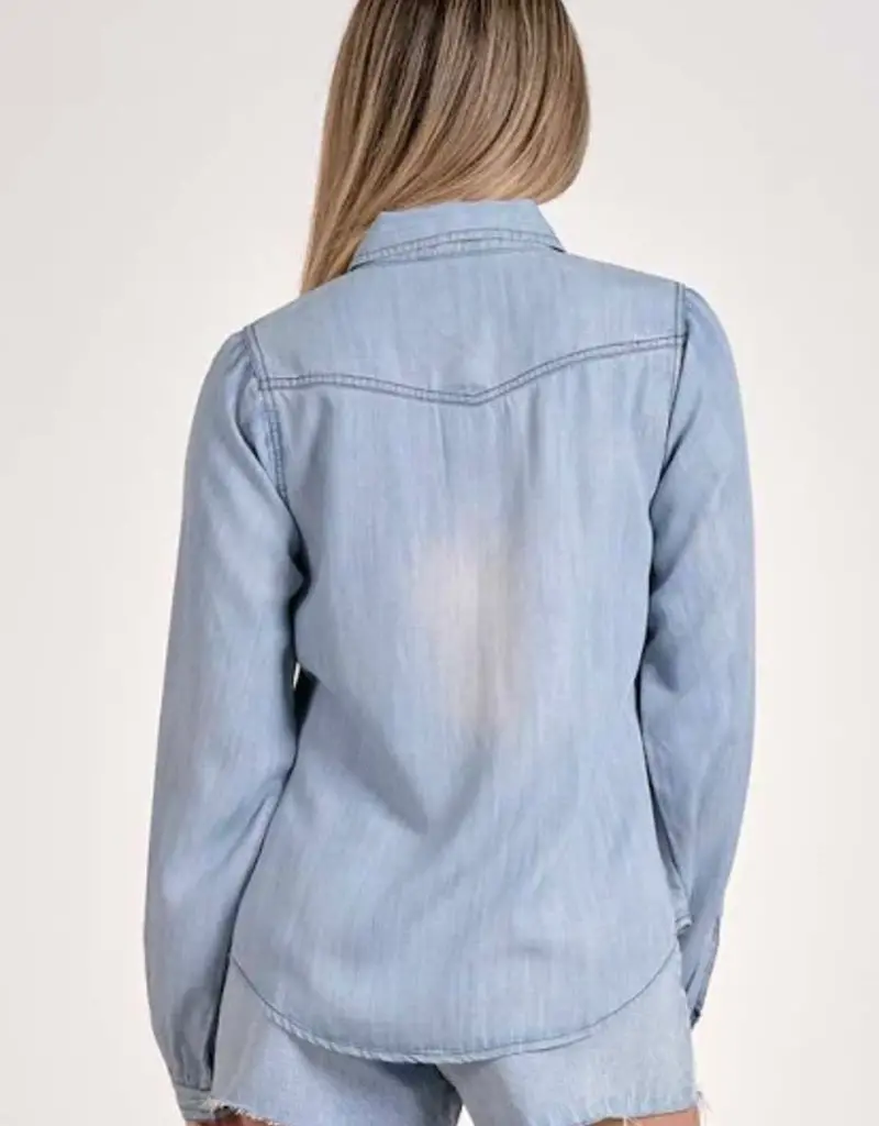 LS Denim Button Down w/ Wide Sleeve