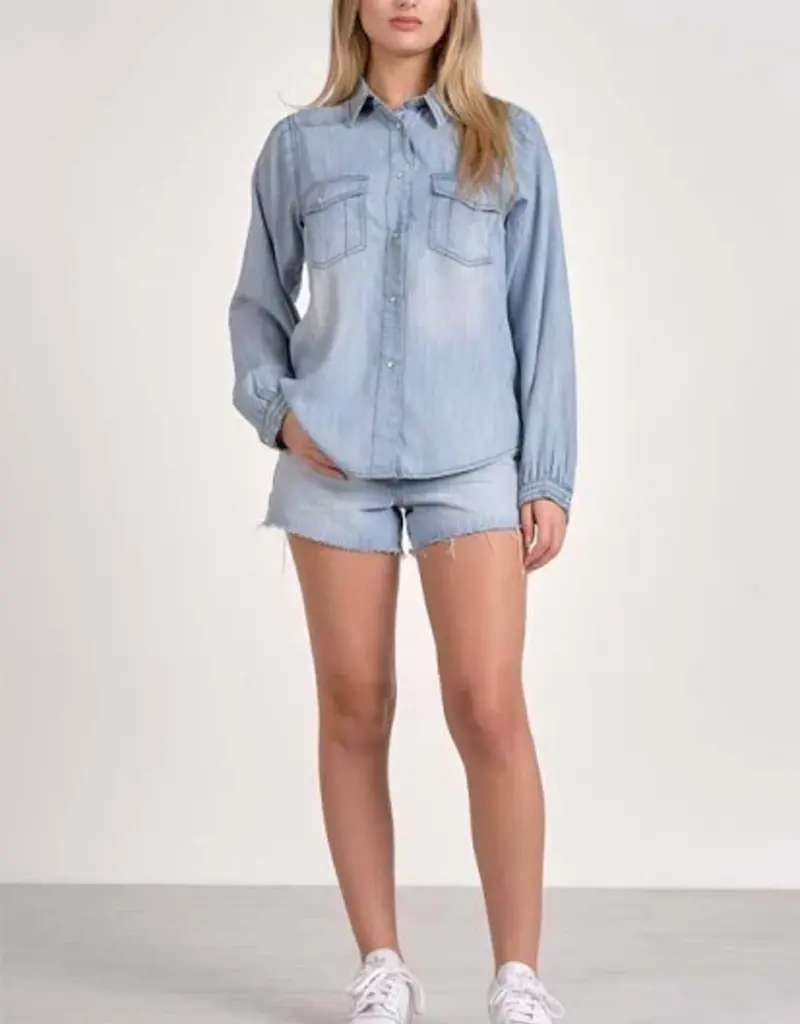 LS Denim Button Down w/ Wide Sleeve