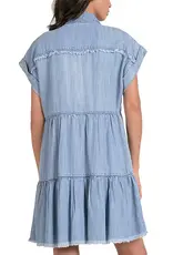 Frayed Denim Shirt Dress