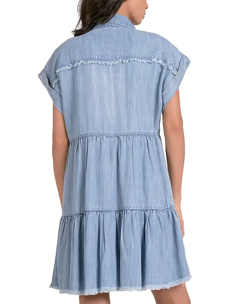 Frayed Denim Shirt Dress