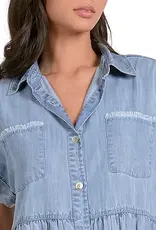 Frayed Denim Shirt Dress
