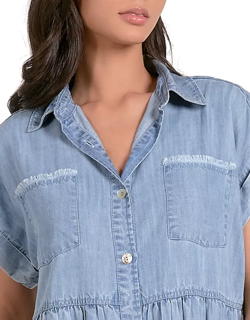 Frayed Denim Shirt Dress