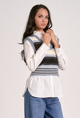 Sweater Vest Shirt Combo Top