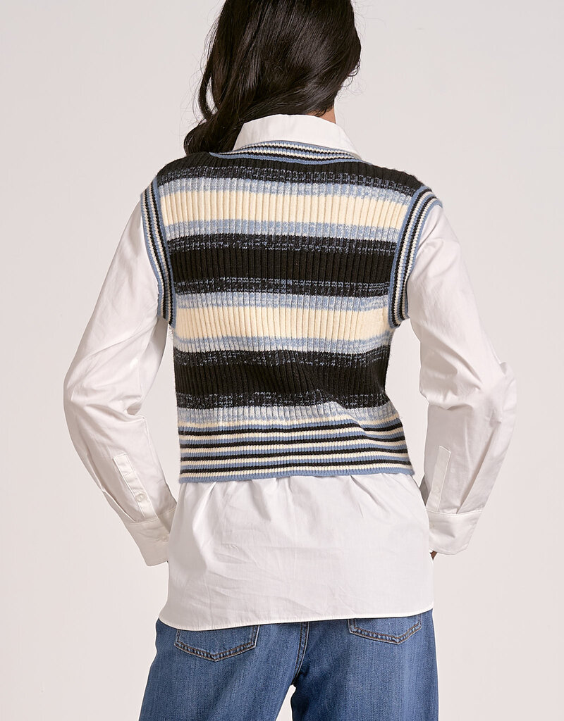 Sweater Vest Shirt Combo Top