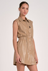 SL Elastic Waist Faux Leather Dress