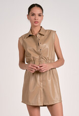 SL Elastic Waist Faux Leather Dress