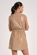 SL Elastic Waist Faux Leather Dress
