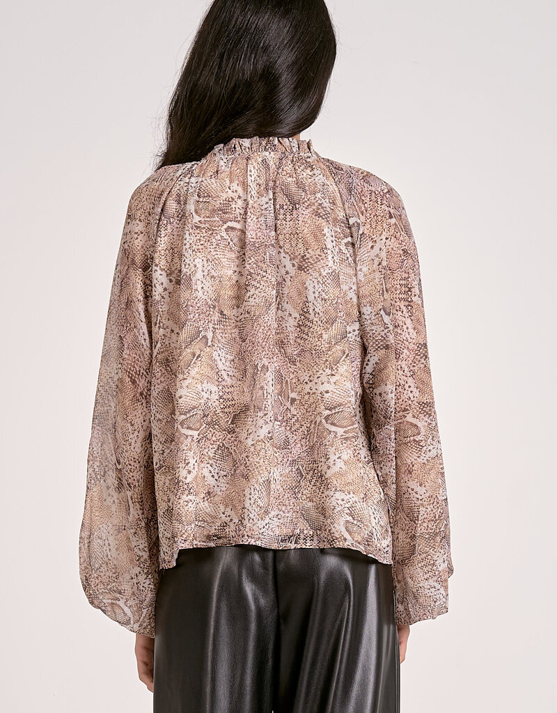 LS Flowy Snake Print Top