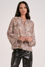 LS Flowy Snake Print Top