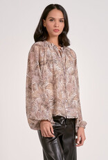 LS Flowy Snake Print Top