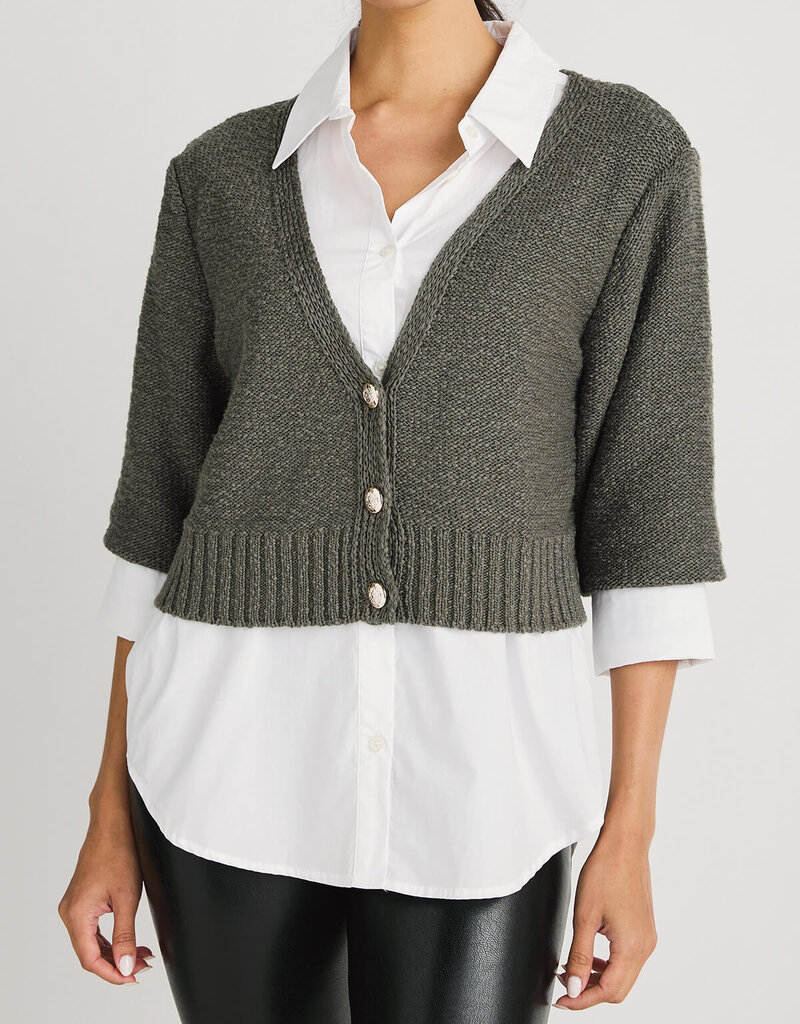 Crop Sweater Shirt Combo