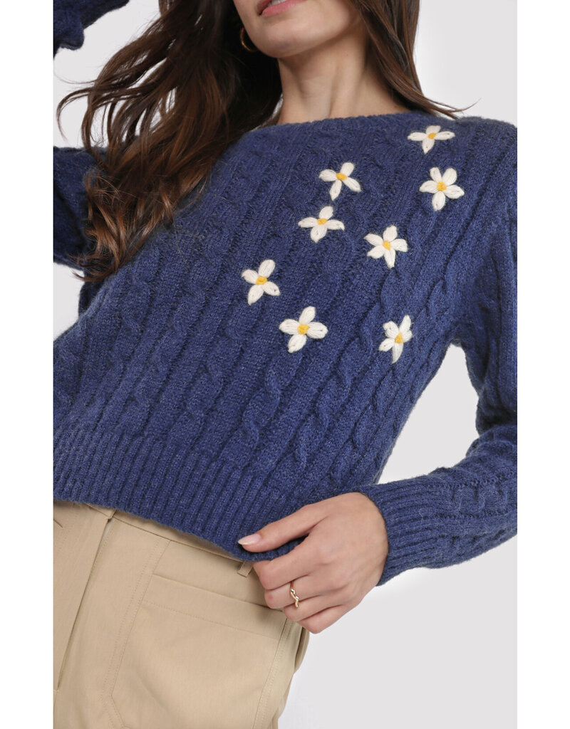 Lulu Embroidered Daisy Sweater