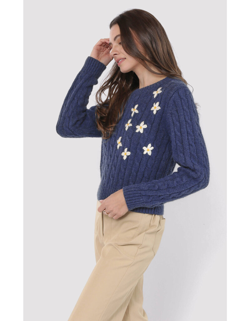 Lulu Embroidered Daisy Sweater