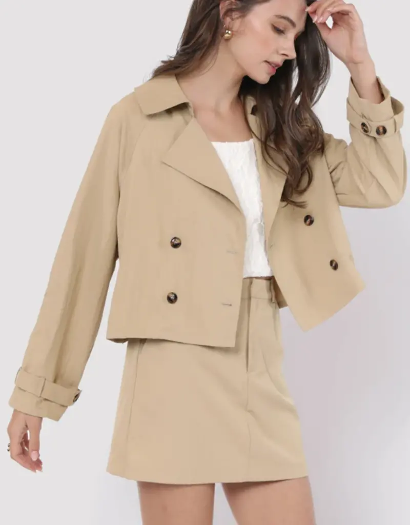 Something Secret Cropped Trench Jacket