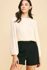 Cabernet On A Wednesday Pleated Blouse