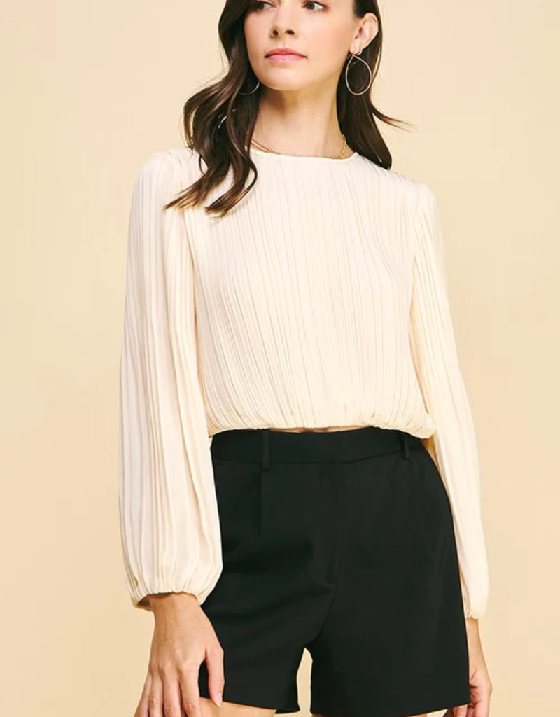 Cabernet On A Wednesday Pleated Blouse