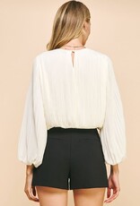 Cabernet On A Wednesday Pleated Blouse