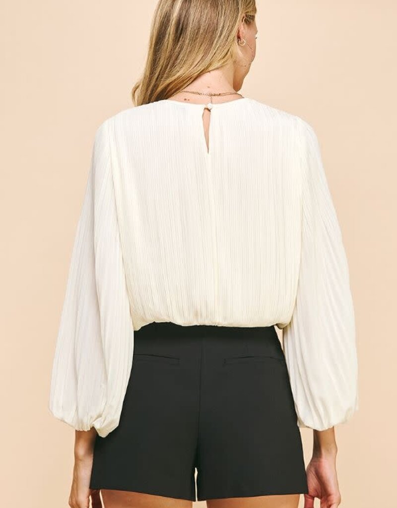 Cabernet On A Wednesday Pleated Blouse