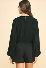 Cabernet On A Wednesday Pleated Blouse