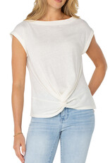 Boat Neck Knot Front Top