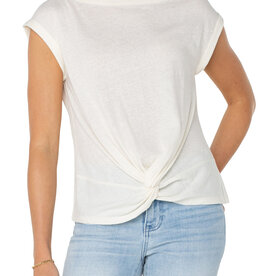 Boat Neck Knot Front Top