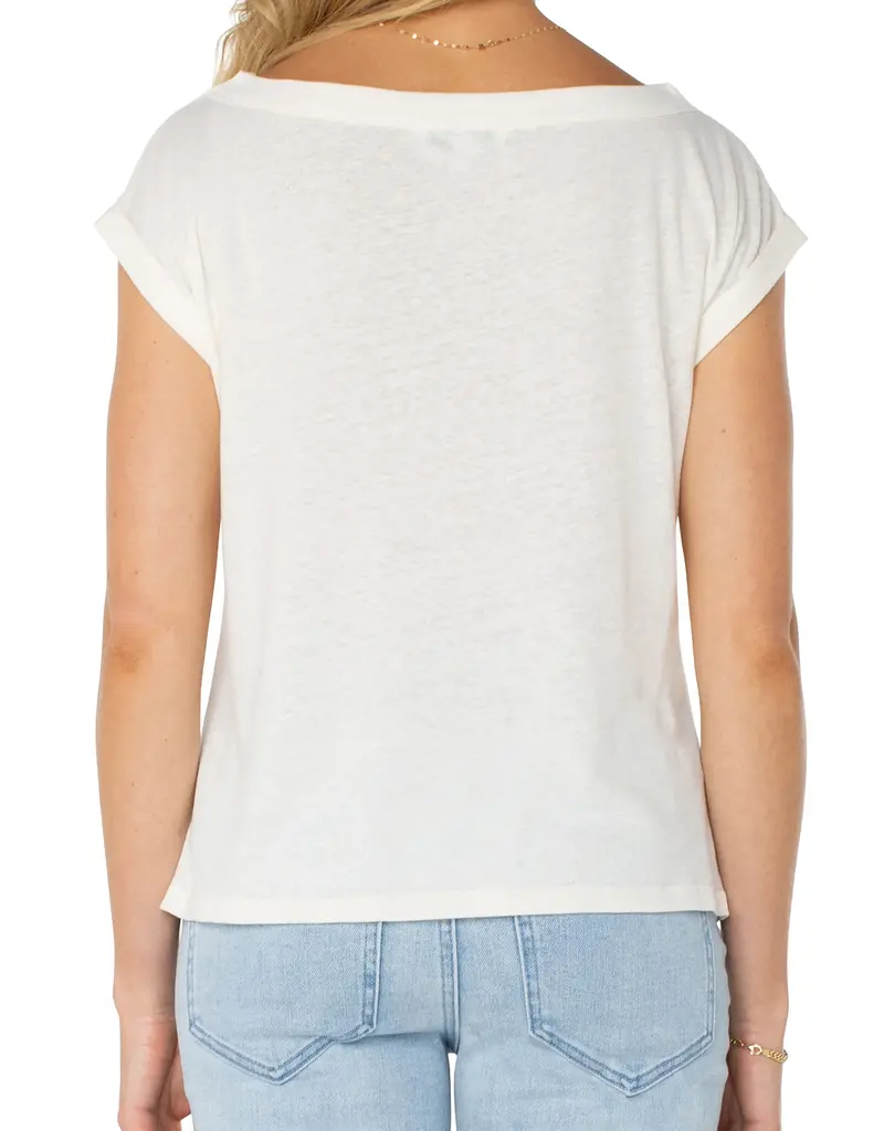 Boat Neck Knot Front Top