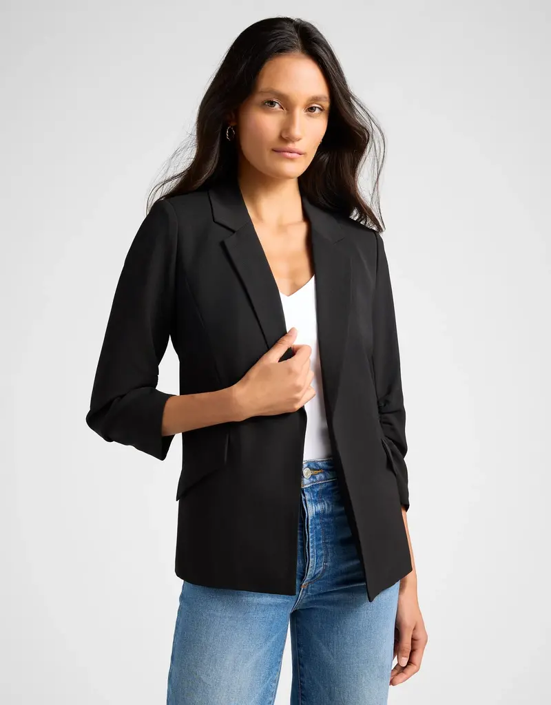 Blazer With Shirred Sleeve