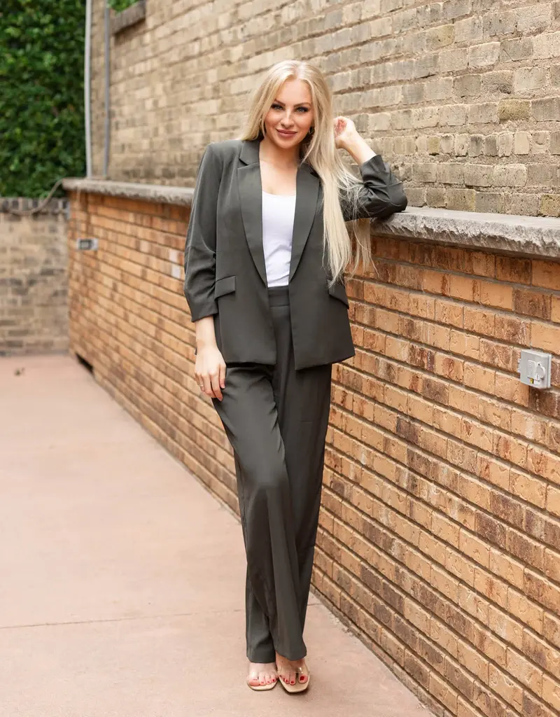 Blazer With Shirred Sleeve