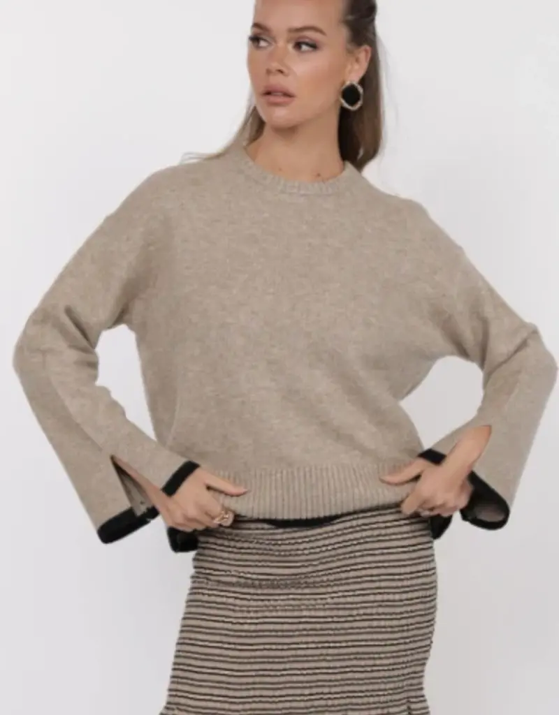 Angelina Cuff Crew Neck Sweater