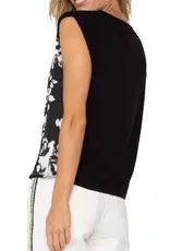 Floral Print Sleeveless Knit Top