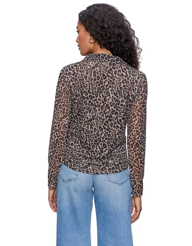 Sanctuary Fitted Mesh Button Down Top
