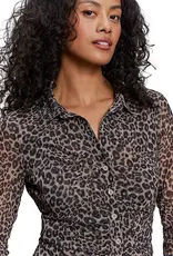 Sanctuary Fitted Mesh Button Down Top