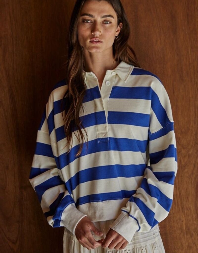 Amerie Striped Collared Top