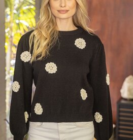 Voy Floral Embroidered Pearl Sweater