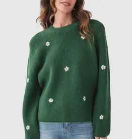 Embroidered Daisies Sweater
