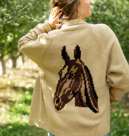 Pink Pineapple Vintage Horse Varsity Cardigan