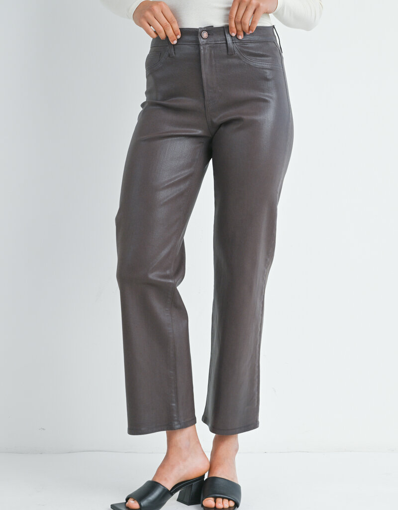 Just Black Denim Slim Cropped Boocut Coated