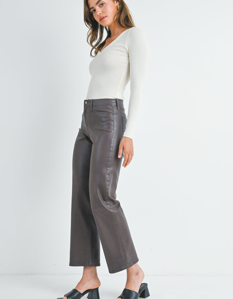 Just Black Denim Slim Cropped Boocut Coated