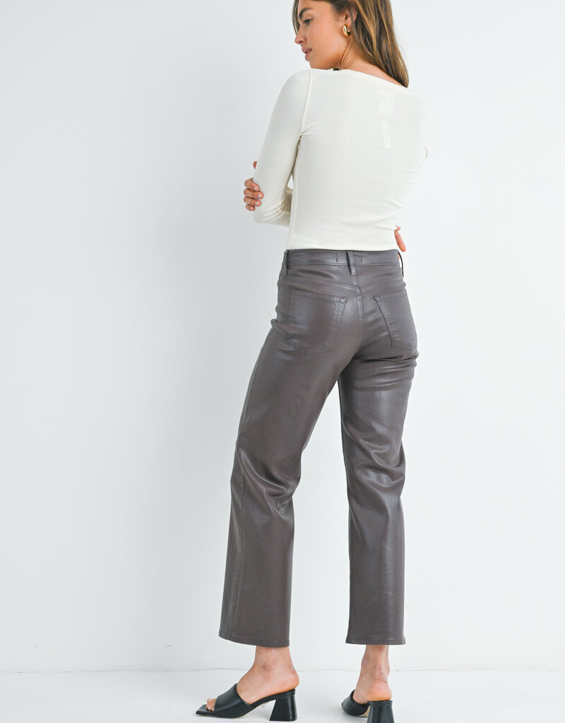 Just Black Denim Slim Cropped Boocut Coated