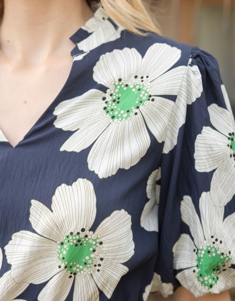 Voy Floral And Stripe Mixed Midi Dress