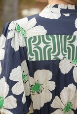 Voy Floral And Stripe Mixed Midi Dress
