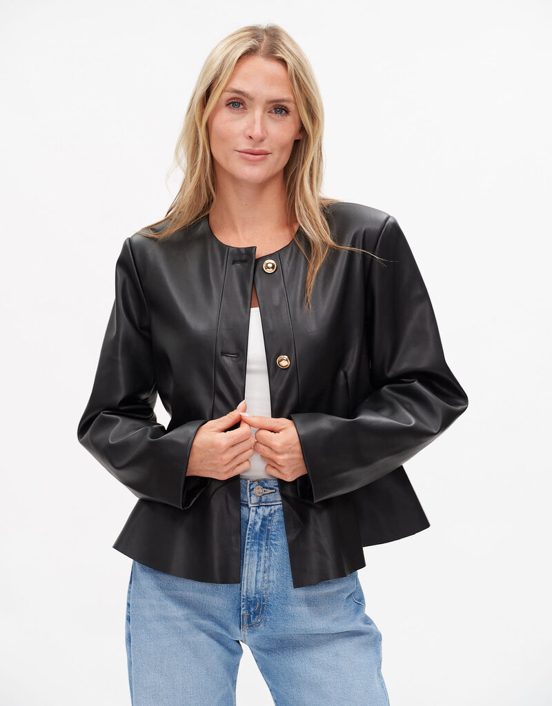 Vivian Faux Leather Peplum Jacket